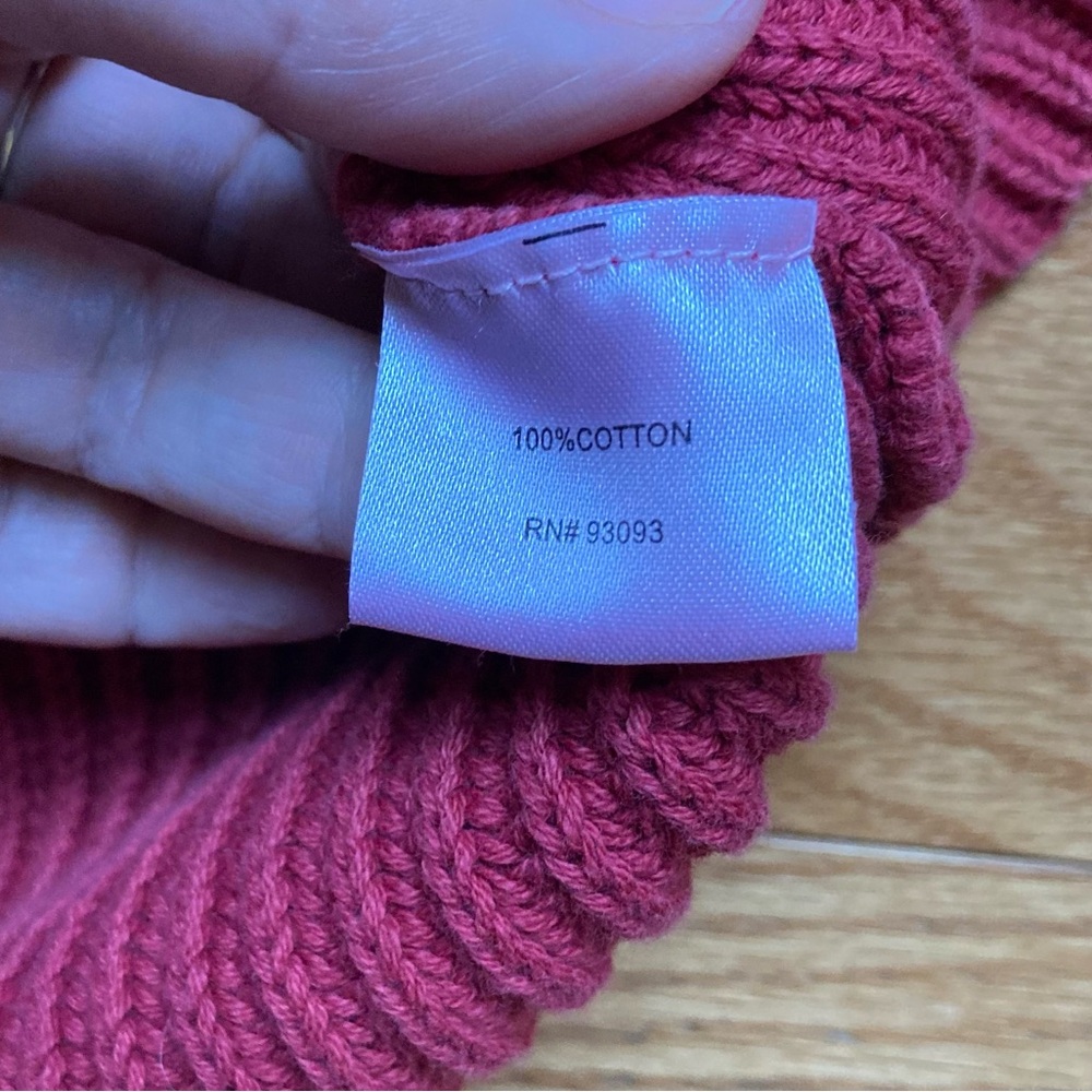 Tyler Boe Washed Rust Cotton Crew Neck Sweater with Ribbed Texture - Picture 3 of 8